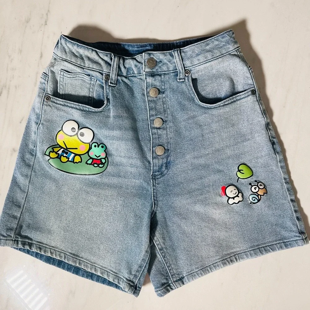 Keroppi By Sanrio Keroppi and Friends Denim Shorts Women's Size 5